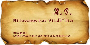 Milovanovics Vitália névjegykártya